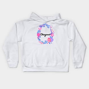 Chingona Floral Watercolor design Kids Hoodie